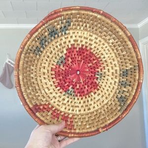 Decorative wicker basket hanging